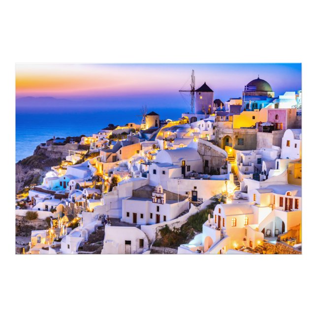 Professionell Photo Papper (Satin) Santorini Fototryck (Framsidan)