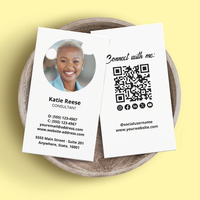Professionell Photo Social Media QR-kod Visitkort (Skapare uppladdad)