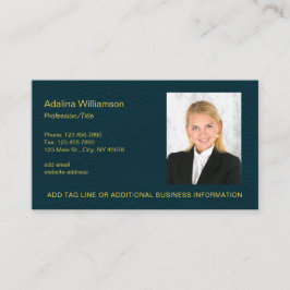 Professionell Photo Teal Blue Faux Leather Visitkort