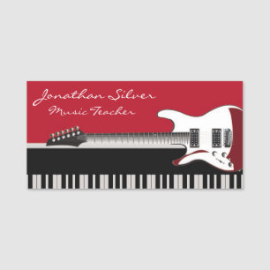 Professionell Piano & Guitar Music Teacher Namnbricka