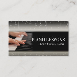Professionell Piano Music Teacher Card Visitkort