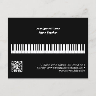 Professionell Piano Teacher Music Business QR-kod Vykort