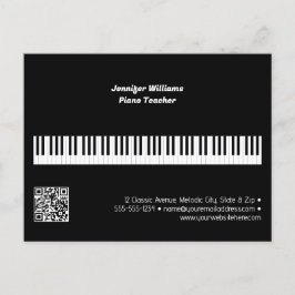 Professionell pianolärare Musikföretag QR-kod Vykort