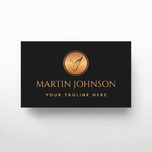 Professionell Pilates Instruktör Guld & Black Logo Visitkort