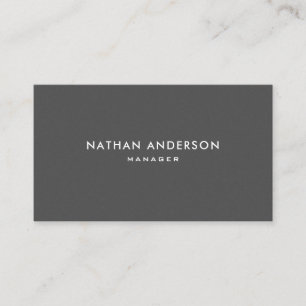 Professionell Plain Grått Elegant och Modern Visitkort