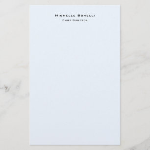Professionell Plain Modern Minimalist Alice Blue Brevpapper