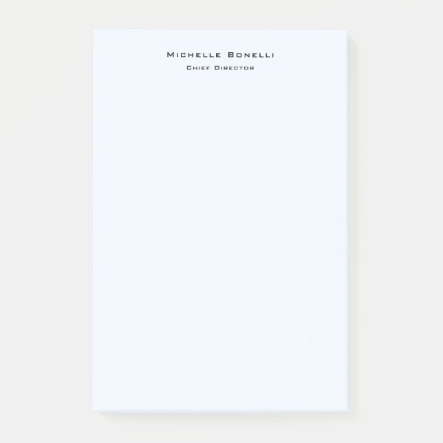 Professionell Plain Modern Minimalist Alice Blue Post-it Block (Framsida)