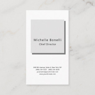 Professionell Plain Modern Minimalist Grått White Visitkort