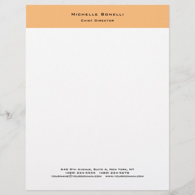 Professionell Plain Modern Minimalist Letterhead Brevhuvud (Framsida)
