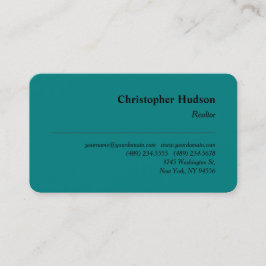 Professionell Plain Realtor Real Gods Teal Blue Visitkort