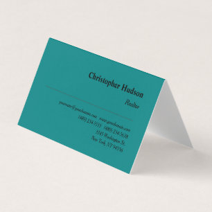 Professionell Plain Realtor Real Gods Teal Blue Visitkort
