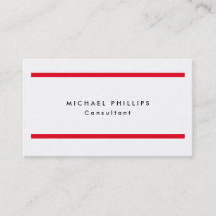 Professionell Plain Red Rand White Original Visitkort