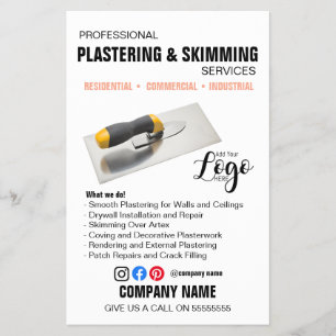 Professionell Plastering & Skimming-tjänster - Flygblad