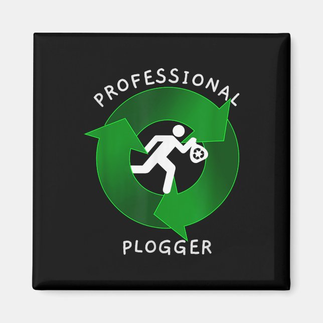 Professionell Plogger - Joggare Plogging Environme Magnet (Framsidan)