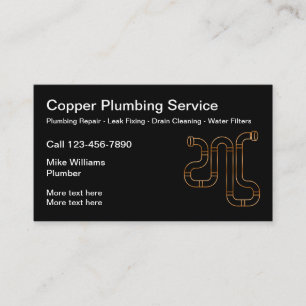 Professionell Plumber Rör design Visitkort