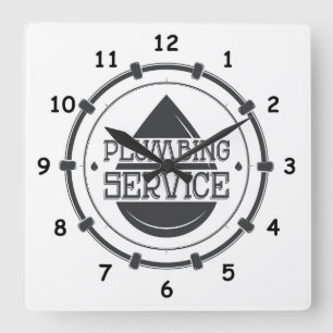 Professionell Plumber Service Fyrkantig Klocka
