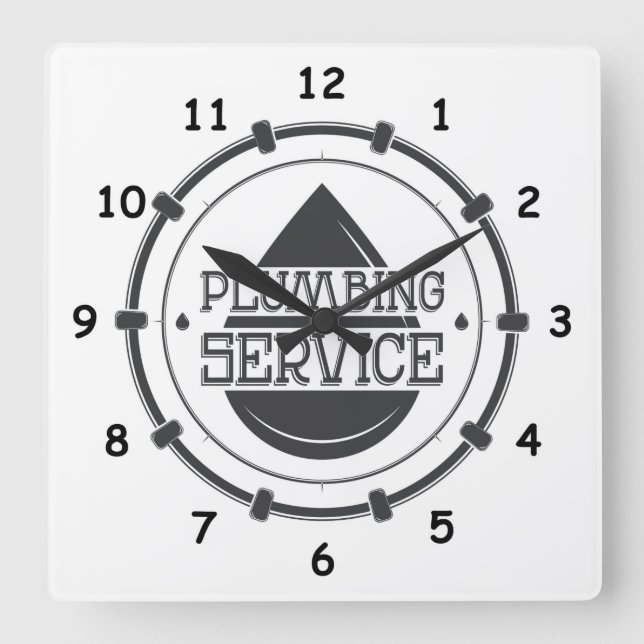 Professionell Plumber Service Fyrkantig Klocka (Framsida)