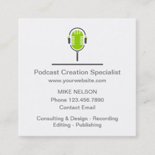 Professionell Podcast Creation Specialist Fyrkantigt Visitkort