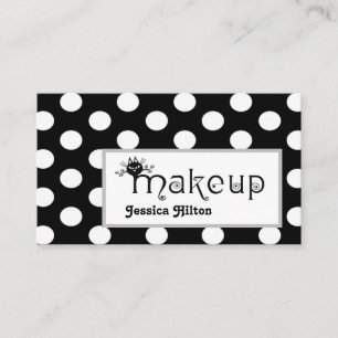 Professionell polka dots-kattmakeup-logotyp visitkort