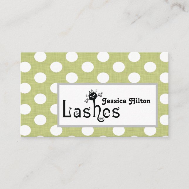 Professionell polka dots, kattutslag, logotyp visitkort (Framsida)