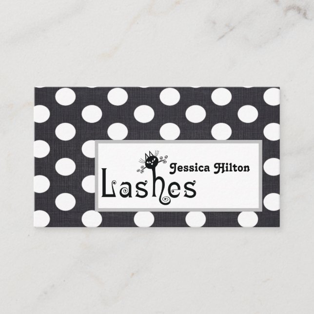 Professionell polka dots, kattutslag, logotyp visitkort (Framsida)