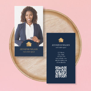 Professionell Porträtt Real Gods Agent Realtor QR Visitkort