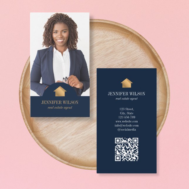 Professionell Porträtt Real Gods Agent Realtor QR Visitkort (Skapare uppladdad)