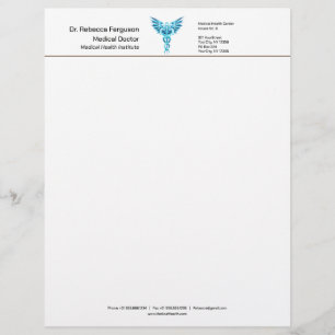 Professionell Precious Medical Blue Caduceus Brevhuvud