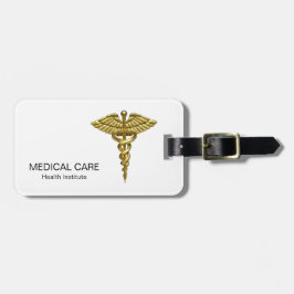 Professionell Precious Medical Guld Caduceus Bagagebricka