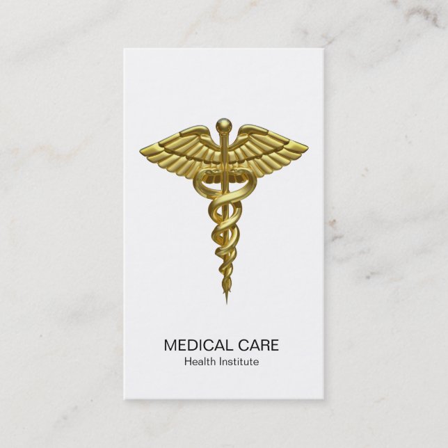 Professionell Precious Medical Guld Caduceus Visitkort (Framsida)