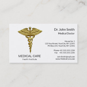 Professionell Precious Medical Guld Caduceus Visitkort