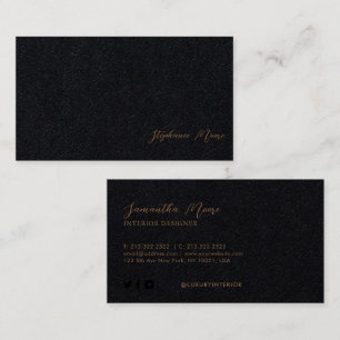 Professionell Premium Black and Brown Namnteckning Visitkort