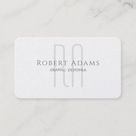 Professionell Premium Pearl och Grått Monogrammad Visitkort