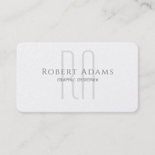 Professionell Premium Pearl och Grått Monogrammad Visitkort