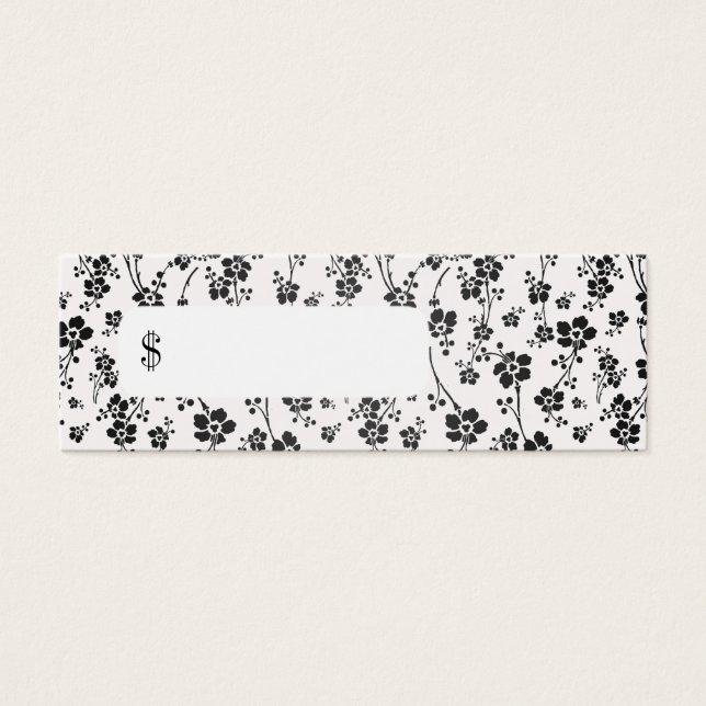 Professionell Pris Märkre Salon Blommigt Black Litet Visitkort (Framsidan)