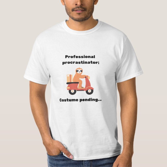 Professionell Procrastinator Costume Väntar T Shirt (Framsida)