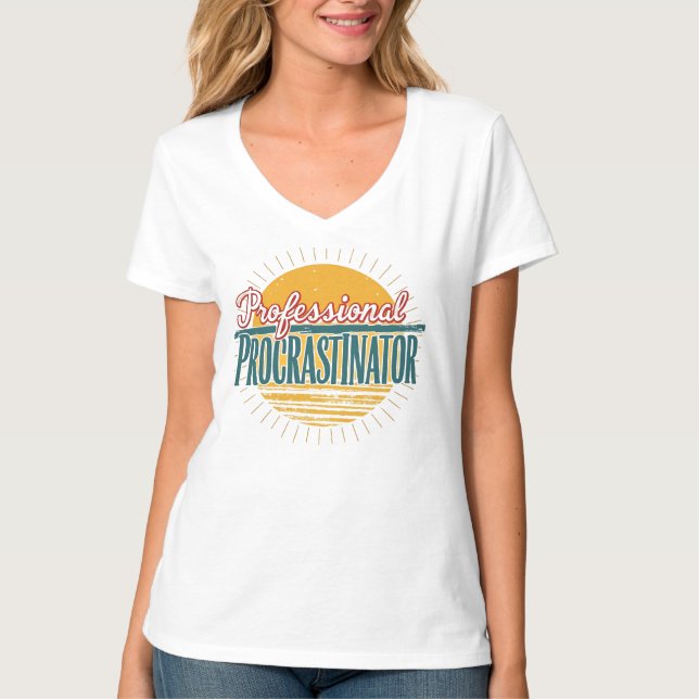 Professionell Procrastinator Retro Funny Quote T-S T Shirt (Framsida)