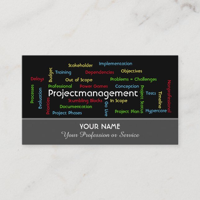 Professionell projektledning och rådgivning visitkort (Framsida)
