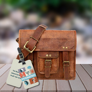 Professionell Psychiatrist Iconic Designad Bagagebricka