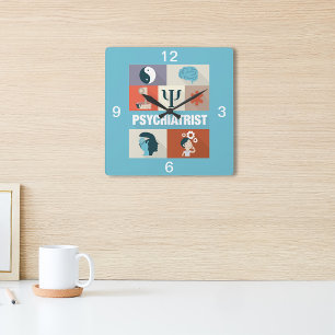 Professionell Psychiatrist Iconic Designad Fyrkantig Klocka