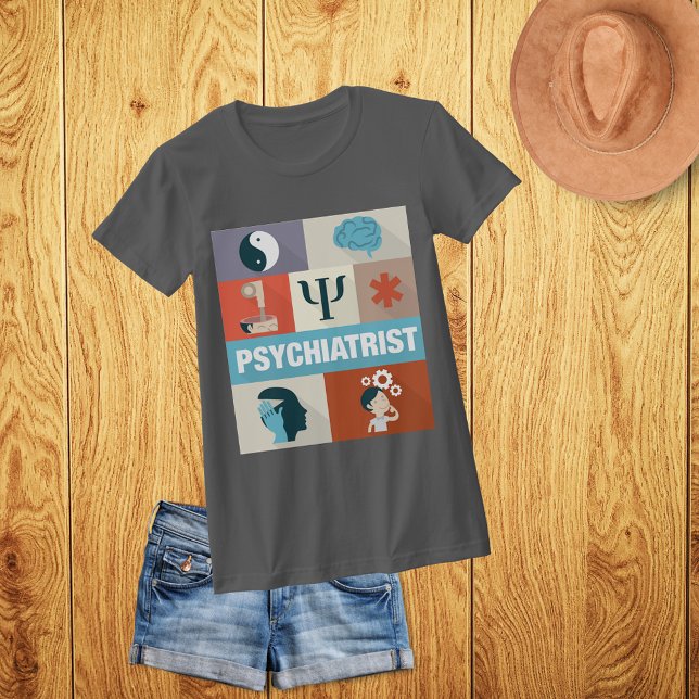 Professionell Psychiatrist Iconic Designad Tee Shirt (Skapare uppladdad)