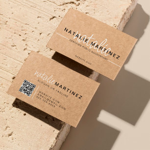 Professionell QR Code Elegant, Trendig Script Kraf Visitkort