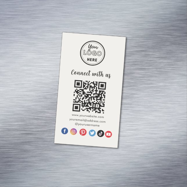 Professionell QR-kod Anslut med USA Social Media Magnetiska Visitkort (In Situ)