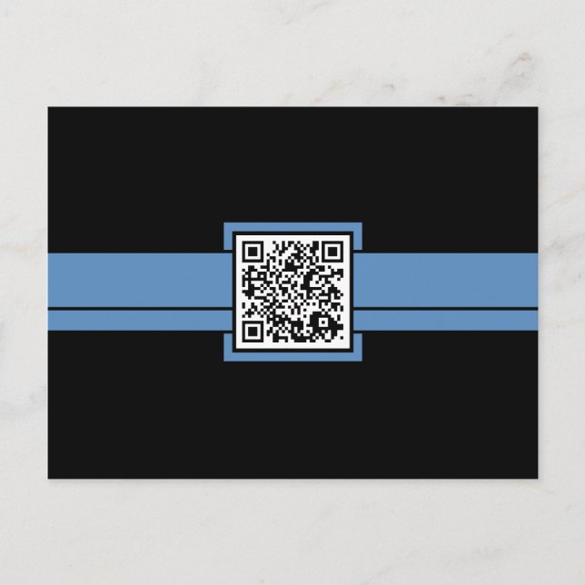 professionell QR-kod: blått band Vykort (Framsida)