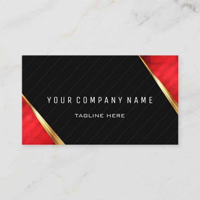 Professionell QR-kod BOLD Red and Black Visitkort (Framsida)