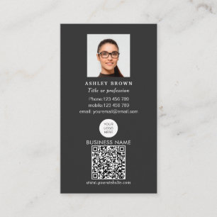 Professionell QR-kod Enkel Modern logotyp-foto Bus Visitkort