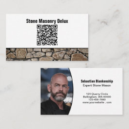 Professionell QR-kod för foton på stenvägg Visitkort
