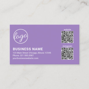 Professionell QR-kod för lavendelfärgad logotyp, m Visitkort