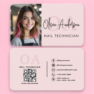 Professionell QR-kod för nagelspecialistfoto Visitkort