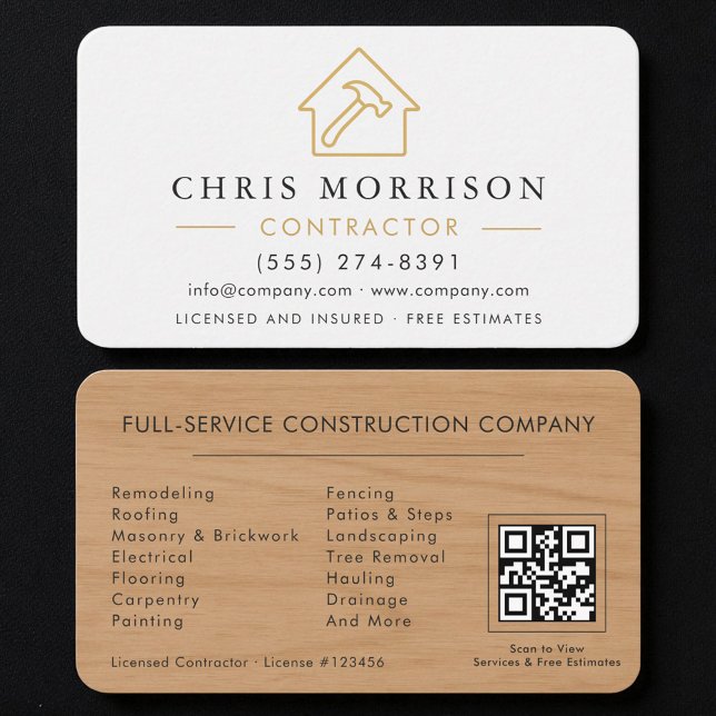 Professionell QR-kod för White Gold Builder Visitkort (Skapare uppladdad)